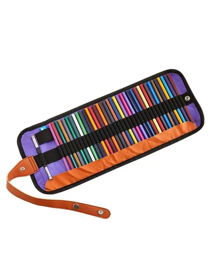 Folding Portable Roll-Up Cloth Zippered Wood Storage Bag for 2B Lead