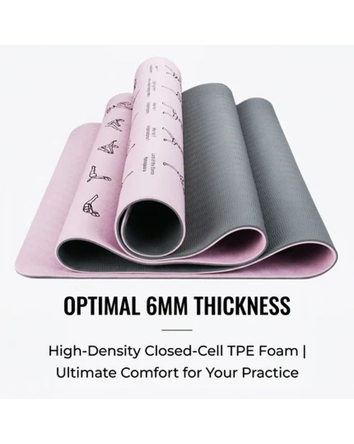 Ecofriendly Nonslip TPE 6mm Yoga Mat for Gym Exercise with Custom