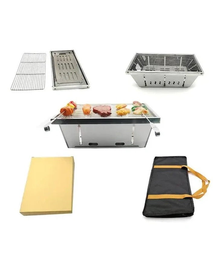 Modern Outdoor Camping Picnic Folding 304 Stainless Steel Charcoal