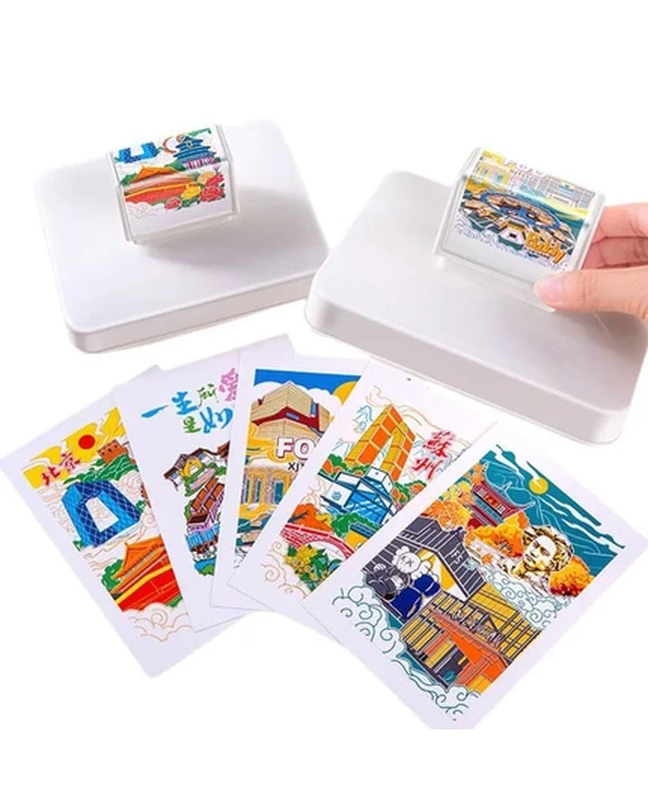Multi-Layer Scenic Photosensitive Square Stamp, Customizable