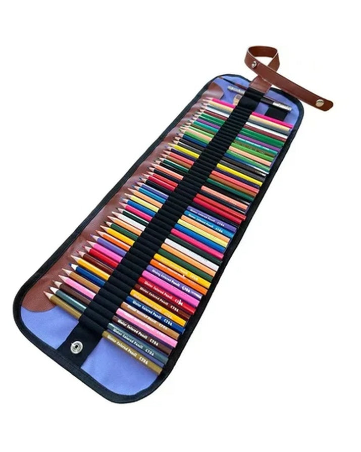 Folding Portable Roll-Up Cloth Zippered Wood Storage Bag for 2B Lead