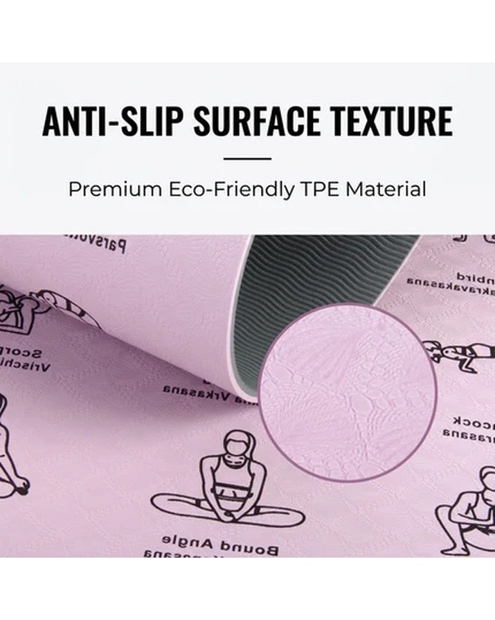 Tapis de yoga écologique antidérapant en TPE, tapis de fitness et de sport, design personnalisé SG16