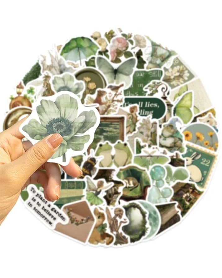 Natural Aesthetics Vintage Cartoon Cute Adhesive Vinyl Waterproof