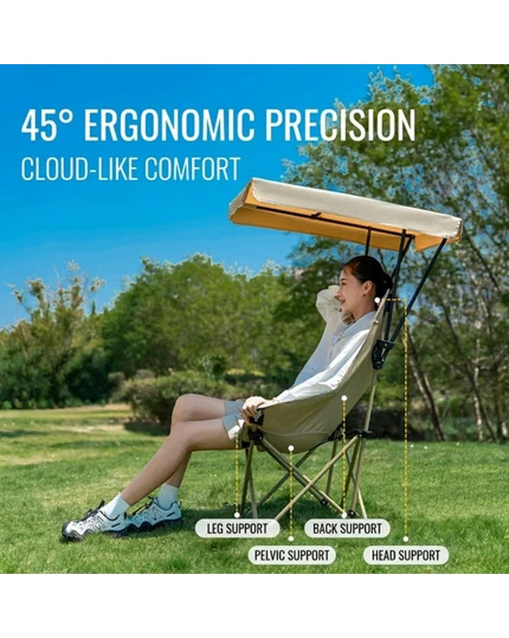 MOBEKE SG1B Modern Outdoor Foldable Moon Chair High Back Adjustable