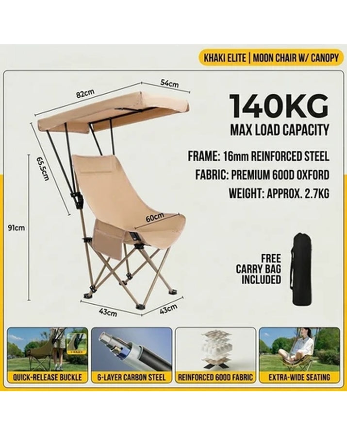 MOBEKE SG1B Modern Outdoor Foldable Moon Chair High Back Adjustable